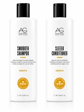 AG Hair Care Smooth Shampoo & Sleek Conditioner Duo 33.8 fl oz 1L Each